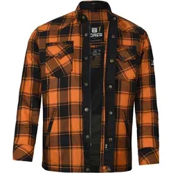 Bores Lumberjack Premium Motorradhemd schwarz-orange Größe S - Innovatives Motorradhemd mit BORTEXX® Technologie für optimalen Schutz. Reißfest und abriebfest – ideal für sichere Fahrten. Stilvolles Design in schwarz-orange.