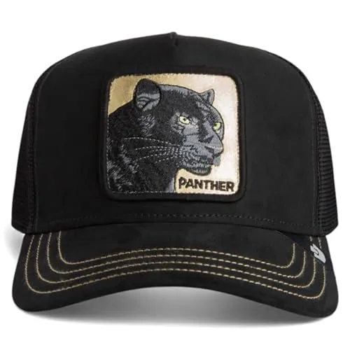 Goorin Bros. Trucker Cap Golden Panther Void Black - Stylische Baseball Cap für Herren mit einzigartigem Golden Panther Design, ideal für Freizeitlooks und Outdoor-Aktivitäten.