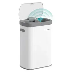 Sensor Mülleimer 50 L mit Softclose-Deckel, Weiß - Praktischer 50 L Mülleimer mit Sensor und Softclose-Deckel für eine leise und hygienische Abfallentsorgung. Ideal für moderne Küchen, langlebig aus Stahl, pflegeleicht und platzsparend.