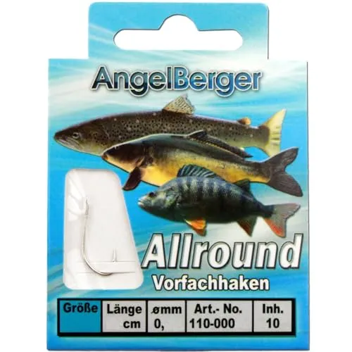 Angel Berger Vorfachhaken gebundene Haken (Allround, Gr.10 0.18mm)