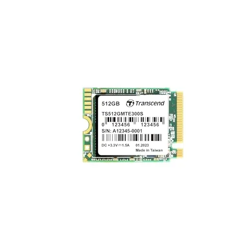 Transcend MTE300S 512GB NVMe SSD - PCIe Gen3 x4, langlebig und leistungsstark für schnelle Datenübertragungen