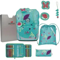 DerDieDas ErgoFlex Tiny Schulranzen Set 5tlg. (Butterfly Garden)