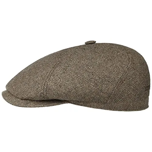 Stetson Milner Flatcap Herren Made in EU Hoher UV-Schutz Elegante Schiebermütze 100% Seide Baumwollfutter Sommer Winter beige-braun 60 cm