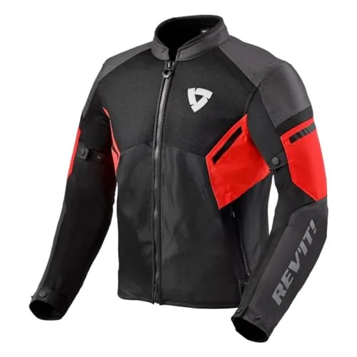 Revit GT-R Air 3 Motorrad Textiljacke, schwarz/rot, 2XL - Schutzjacke für Motorradfahrer, atmungsaktiv und mit herausnehmbaren Protektoren für optimalen Schutz und Komfort auf jeder Fahrt.