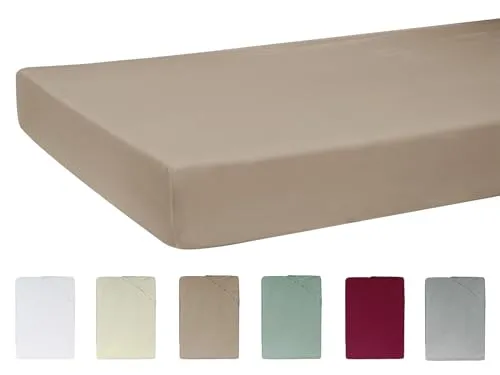 -beties- BasicSoft hochwertiger, weicher Premium Kissenspannbezug ca. 40x90 cm mit Steghöhe ca. 20 cm. 3% Elasthan/97% supergekämmter Baumwolle (Plaza-Taupe)