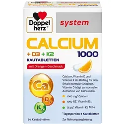 Doppelherz Calcium 1000+d3+k2 system Kautabletten