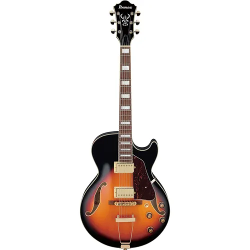 Ibanez Artcore AG75G-BS Halbakustische Gitarre - Halbakustische Gitarre mit voluminösem Lindenholz-Korpus und zwei Classic Elite Humbuckern für kraftvolle Sounds – ideal für ausdrucksstarkes Spielen.