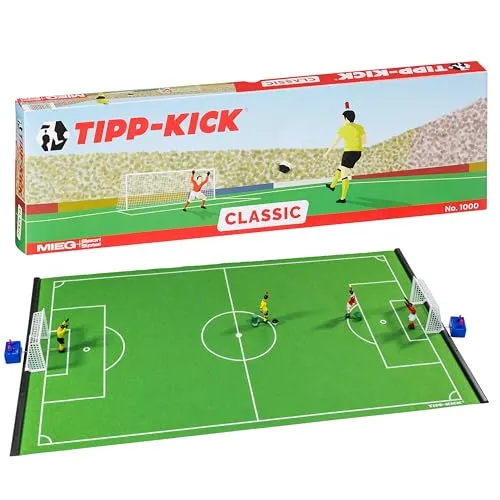 TIPP-KICK Classic 80x47 cm – Spielfertiges Tischfußball-Set - Gesellschaftsspiel mit 2 Spielern, 2 Torwarten und einem Spielfeld aus Filz. Ideal für spannende Matches mit Freunden oder der Familie – perfekt für Einsteiger und Fußballfans!