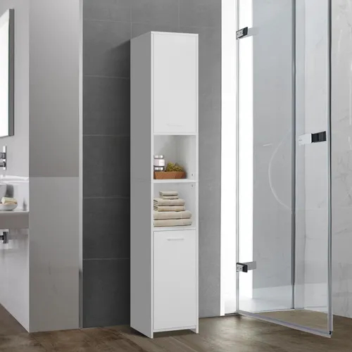 ML-Design Badezimmer Hochschrank, 30x190x30 cm, Weiß