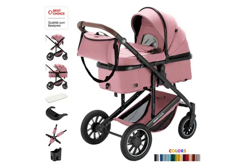Daliya® Kombi-Kinderwagen FLEXI-PRO M 2in1 in pink von Daliya®