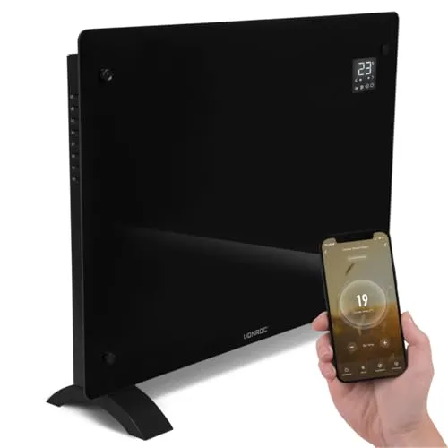 Luxury Electric Heater Konvektorheizung 750W/1500W - Elegante Konvektorheizung mit Glasoberfläche, energieeffizient und ideal für stilvolle Räume. Perfekte Wärmeverteilung für maximalen Komfort.