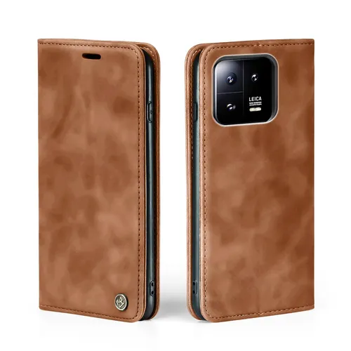 Handy Hülle für Xiaomi 13 Pro Klapp Magnet Smartphone Cover Case Braun