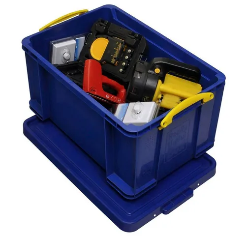 Really-Useful-Box Aufbewahrungsbox 48B, 48L, blau - Robuste Lagerbox mit Deckel, stapelbar und temperaturbeständig von -15 bis +80 Grad, ideal für Haushalt, Kinderzimmer und Büro.