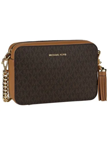 Michael Kors Jet Set Umhängetasche 32F8GF5M2B - Lässige Umhängetasche aus hochwertigem Canvas mit Logodruck, ideal für den Alltag. Sie kombiniert Stil und Funktionalität mit goldfarbener Hardware und einer praktischen Innenaufteilung.