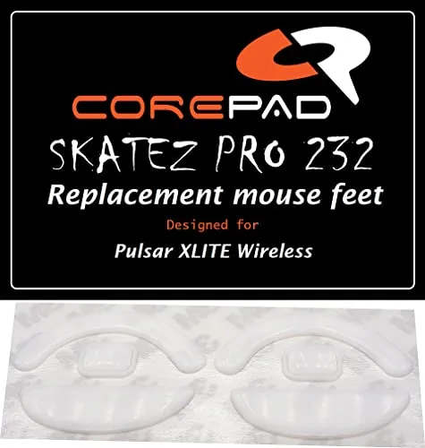 Corepad Skatez PRO 232 Ersatz Mausfüße kompatible für Pulsar Xlite Wireless/Pulsar Xlite V2 Wireless/Pulsar Xlite V2 Mini Wireless/Pulsar Xlite V3 Medium Wireless/Pulsar Xlite V3 eS Wireless