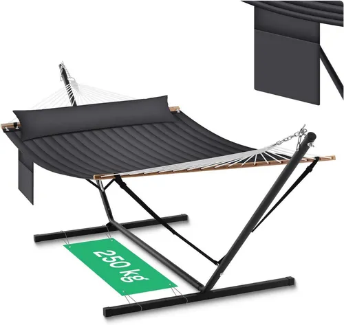 Woltu Hängematte mit Gestell, 250 kg belastbar, inkl. Kissen