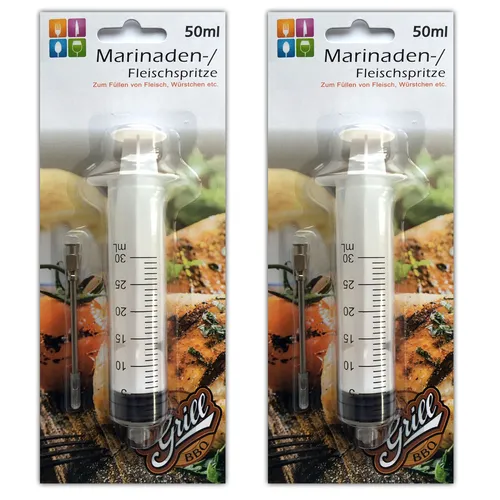 2x Fleischspritze 50 ml | Marinadenspritze Marinierspritze | Bratenspritze