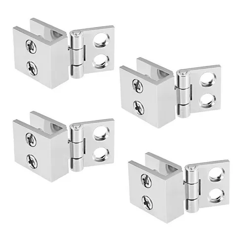 BAYLI Möbelbeschlag 4er Set Glas Scharnier 0 Grad, Dusche Tür Scharnier Halter, 5-8mm