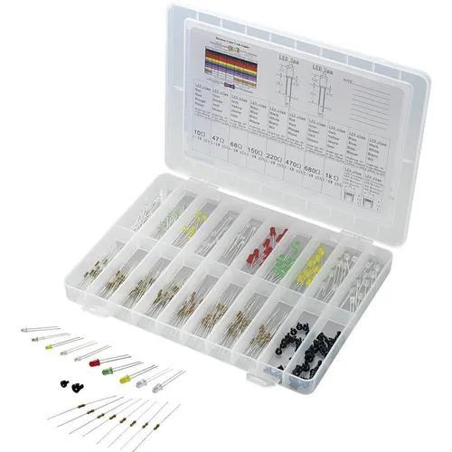 TRU COMPONENTS STD-LEDS LED-Sortiment Rot, Grün, Gelb, Blau, Weiß Rund 3 mm, 5