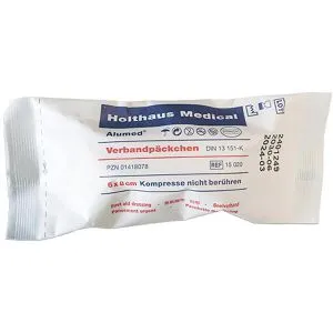 Holthaus Verbandpäckchen Alumed DIN 13151 M, steril, 8 x 6cm