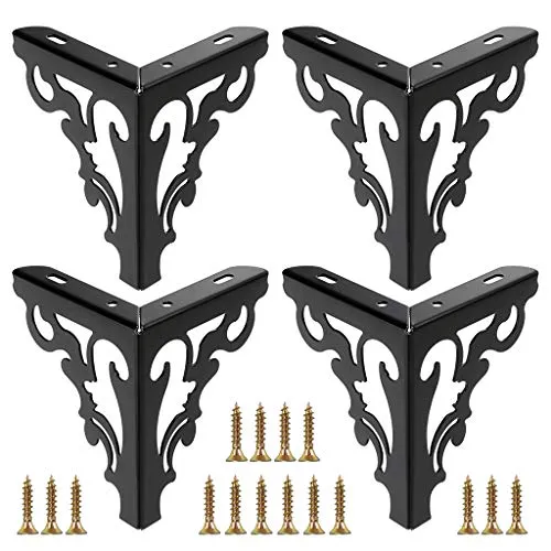 SUMTree 15cm 4 Stück Möbelfüße aus Stahl,Schrankfüße, Beine für Stühle,Tisch,Schrank und Sofa,Möbelbeine. Einfachen Montage Dreieck(Schwarz)
