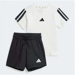 adidas Unisex Baby ESSENTIALS T-SHIRT SET, weiß/schwarz, 3-6 Monate - Trainingsbekleidung aus 100 % Baumwolle, regulär geschnitten und ideal für aktive Babys, bequem mit elastischem Bund und Kordelzug.