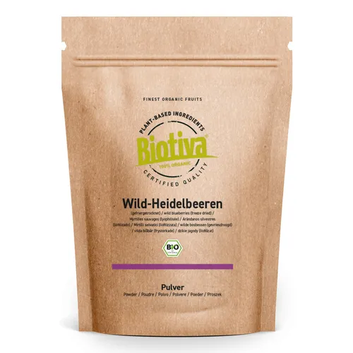 Wild Heidelbeer Pulver gefriergetrocknet Bio 300g (2x150g) Biotiva