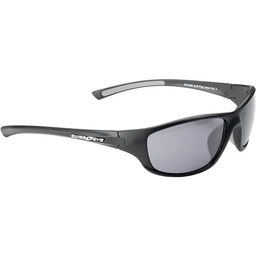 Swisseye Cobra Sportbrille (100% UVA-, UVB- und UVC-Schutz, splitterfreies Material TR90, inkl. Mikrofaserbeutel), black matt