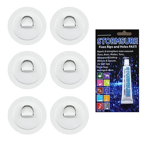 BRUNELLI D-Ring PAD Set SUP Board Kajaksitz Befestigung 6X Patch inkl 15g Kleber