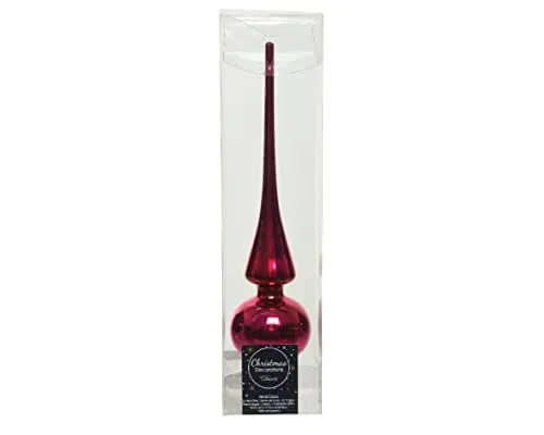 Christbaumspitze Glas 26cm Baumspitze Tannenbaumspitze // Spitze Baum Glas Topper 26 cm rosa Flash glänzend Weihnachtsauswahl Schreibwaren Varzi seit 1956