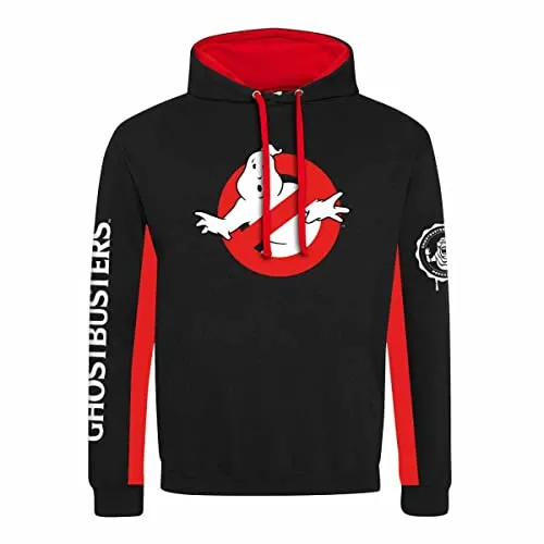 Heroes Inc. Ghostbusters Kapuzenpullover für Erwachsene, gestreift, Schwarz