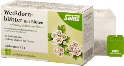 WEISSDORNBLÄTTER m.Blüten Arzneitee Bio Salus Fbtl 15