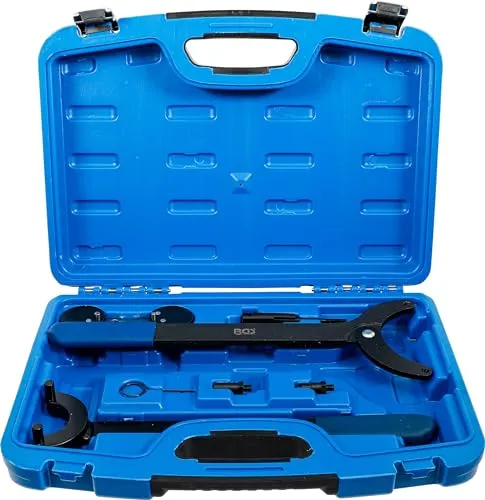 BGS 8261 Motor-Einstellwerkzeug-Satz für VAG - Nockenwellenwerkzeuge für präzise Motoreneinstellungen, geeignet für zahlreiche VAG-Modelle. Enthält alle notwendigen Werkzeuge für eine professionelle Wartung.