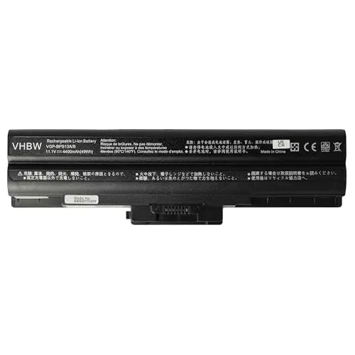 vhbw Akku kompatibel mit Sony Vaio VGN-AW11M/H, VGN-AW11S/B, VGN-AW11XU/Q, VGN-AW11Z/B Notebook (4400mAh, 11,1V, schwarz)