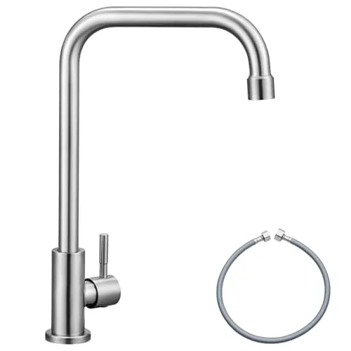 CECIPA Kaltwasserhahn Edelstahl – 360° drehbarer Wasserhahn für Küche und mehr