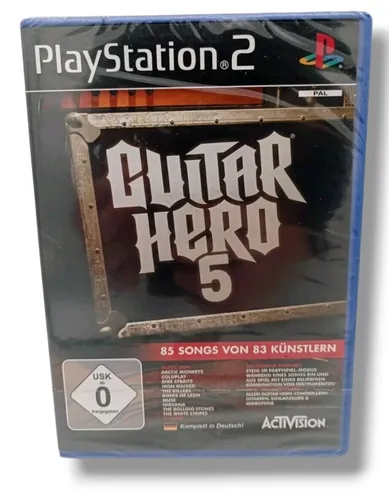 Guitar Hero 5 Spiel für Playstation 2 - Neu und versiegelt - Musik & Tanz Spiel für Sony PlayStation 2, ideal für Sammler. USK ab 0 Jahren, erschienen 2009 von Activision Blizzard.