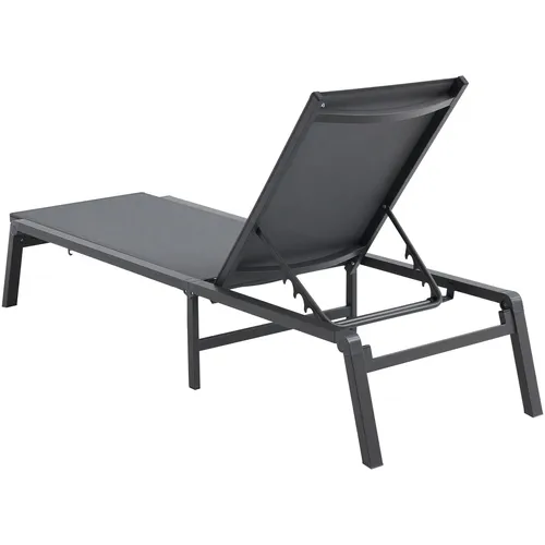 Produktbild Sonnenliege Strandliege Liegestuhl Liege Relaxliege 182x60x88cm Dunkelgrau
