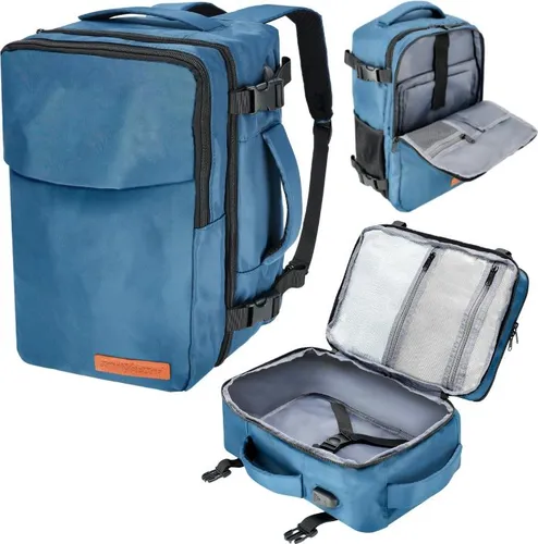 Reiserucksack 40x20x25 für Flugzeuge – Leichtes Handgepäck in Blau