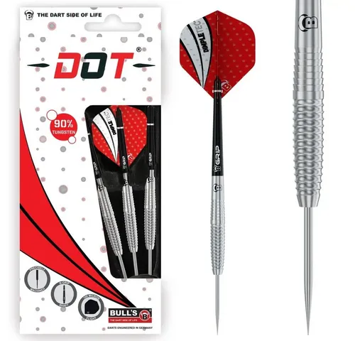 BULL'S Dartscheibe BULL'S Dot Steel Dart 24g - Präzise Dartpfeile mit 24g Gewicht, ideal für ambitionierte Spieler. Genießen Sie spannende Spiele mit hoher Trefferquote und optimalem Grip.