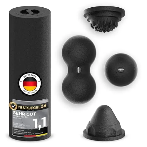 NEOLYMP Faszienrolle Set – 5-in-1 Massage-Set für Rücken, Nacken und Füße - Vielseitiges 5-in-1 Set zur gezielten Massage: Inklusive Faszienrolle, Faszienball und mehr. Ideal für die Regeneration nach dem Training oder langen Sitzzeiten. Platzsparend verstaut für Zuhause oder unterwegs.