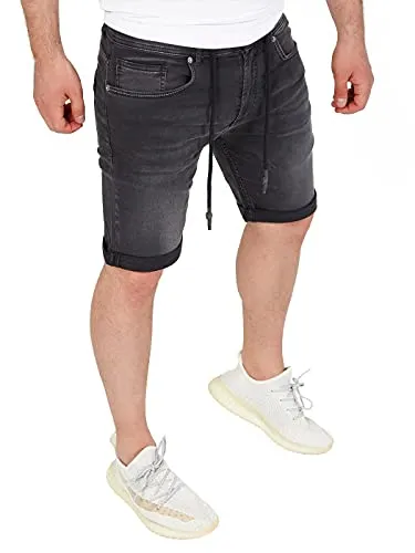 Yazubi Coole Baumwoll Shorts Herren Sweatpants Männer Hosen Kurz Jeans Man Regular Sommerhosen Größe M Henry, Grau (Licorice 191102), W33