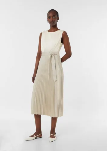 comma Maxikleid Kleid Elegantes Satinkleid mit plissiertem Rock