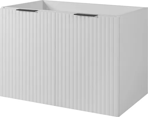 Badezimmerschrank, Weiß + schwarzer Griff, 80 x 57 x 46 cm