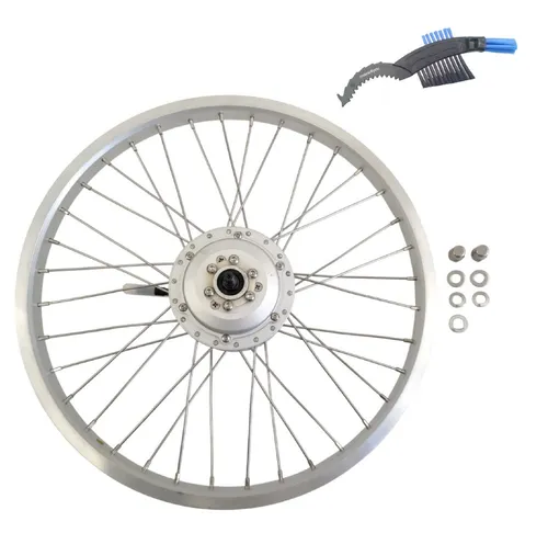 maxxi4you E-Bike Bafang Vorderradmotor 20 Zoll 36V 220W Silber - inkl. Kettenbürste