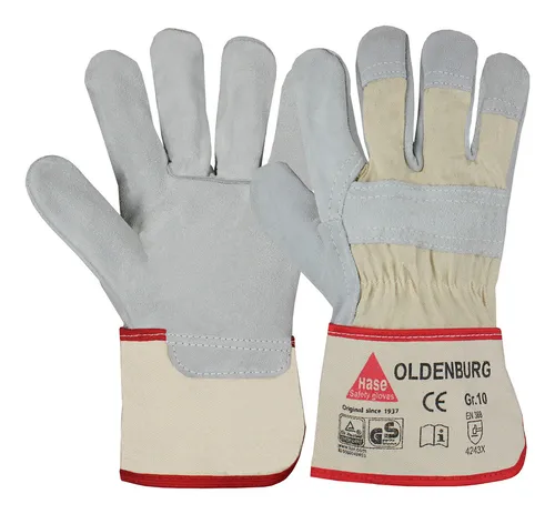 Hase Safety Handschuh Oldenburg, Größe 10 – 12 Paar Rindspaltleder - Hochwertige Schutzhandschuhe aus Rindspaltleder in Größe 10. Hoher Tragekomfort und rutschsichere Eigenschaften für den professionellen Einsatz in der Industrie.