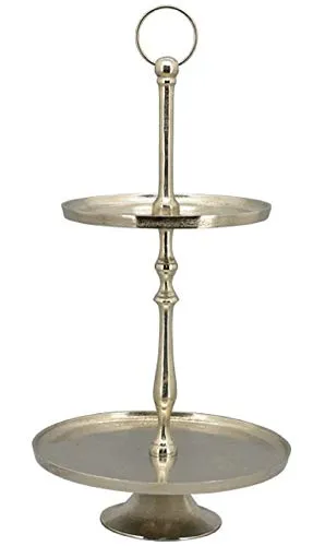 EXNER dekorative runde Deko-Etagere Tisch-Etagere Küchen-Etagere 2-stufig Metall vintage Landhaus Stil