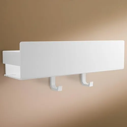 Designfabrik Hamburg Duschablage ohne Bohren - Badezimmer Organizer mit modernem Design, einfache Montage ohne Bohren und vielseitig einsetzbar - auch als Gewürzregal!
