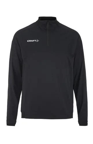 Craft Sport-Langarmshirt Evolve 2.0 Halfzip - Herren 3XL, schwarz - Badmintonbekleidung Herren, elastisches Midlayer-Trikot aus 100% recyceltem Polyester mit hervorragendem Feuchtigkeitstransport und zeitlosem Design.