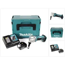 Makita DJN 161 RM1J 18V Akku Knabber Schere mit Akku und Lader - Kabellose Knabberschere für präzise Schnitte, inklusive 4,0Ah Akku und Ladegerät, ideal für handliche Einsätze im Garten und Bau.