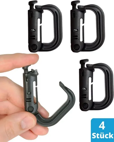 valonic Karabiner Grimloc Karabiner, Molle, Plastik Karabinerhaken valonic, (4 St)